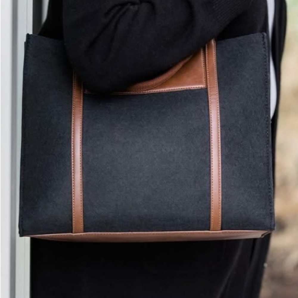 NWT-Madison West-Elegant Black and Brown shoulder bag